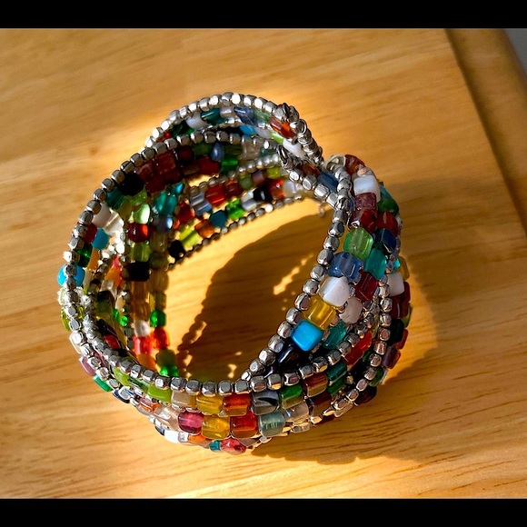 Colorful bead cuff bracelet - Picture 3 of 3